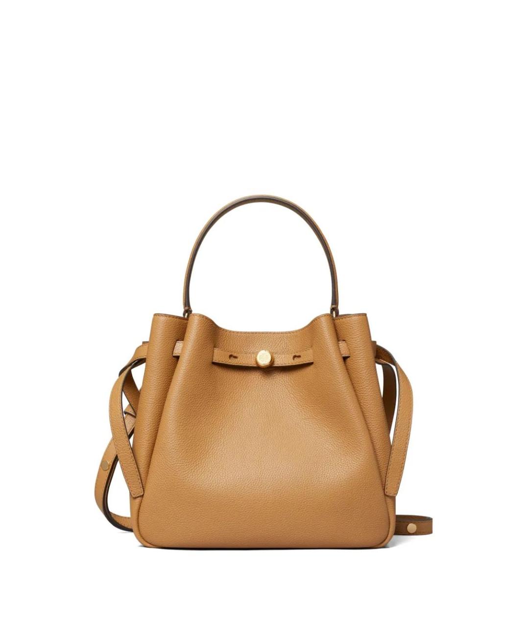 TORY BURCH Коричневая кожаная сумка с короткими ручками, фото 1