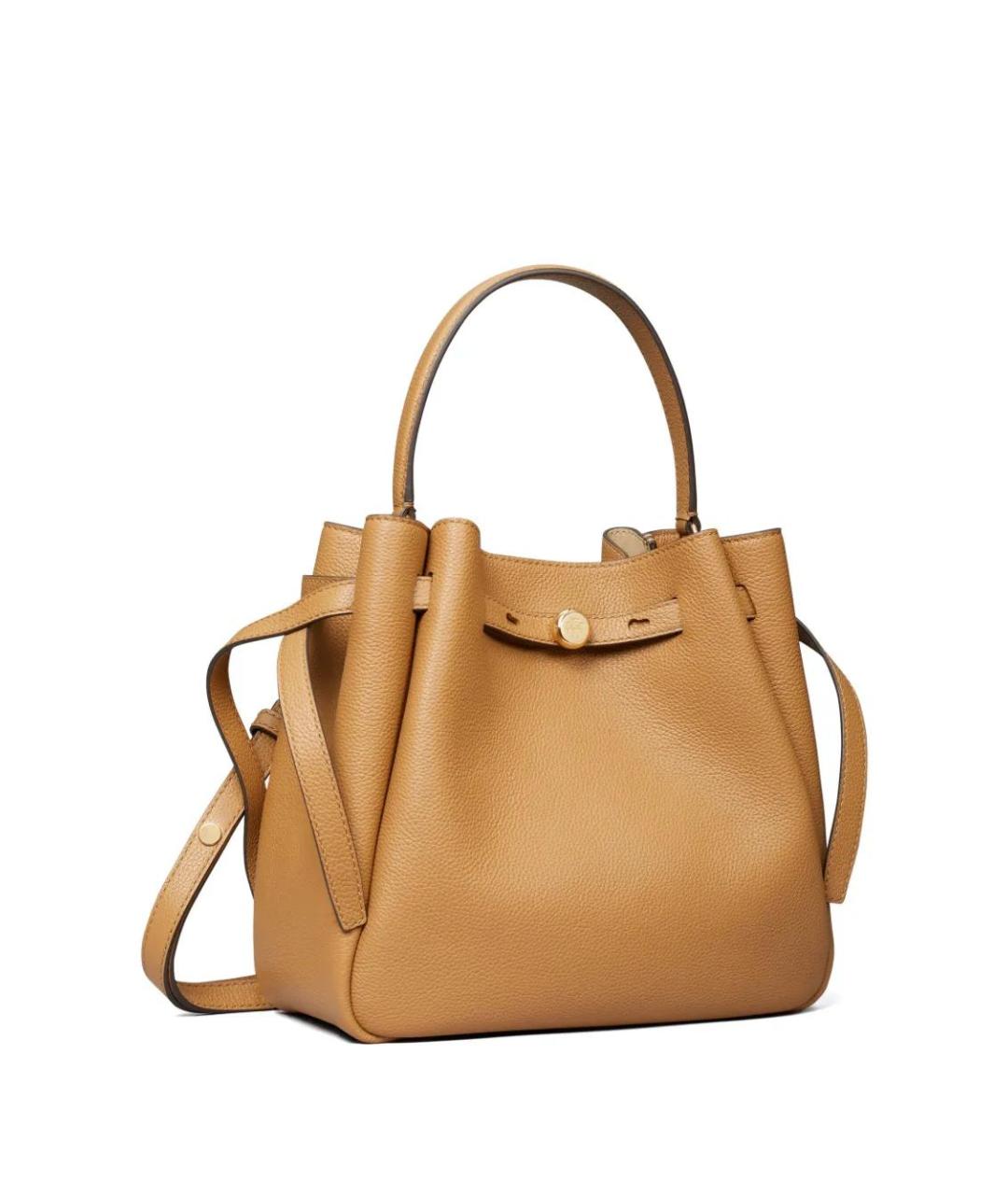 TORY BURCH Коричневая кожаная сумка с короткими ручками, фото 5