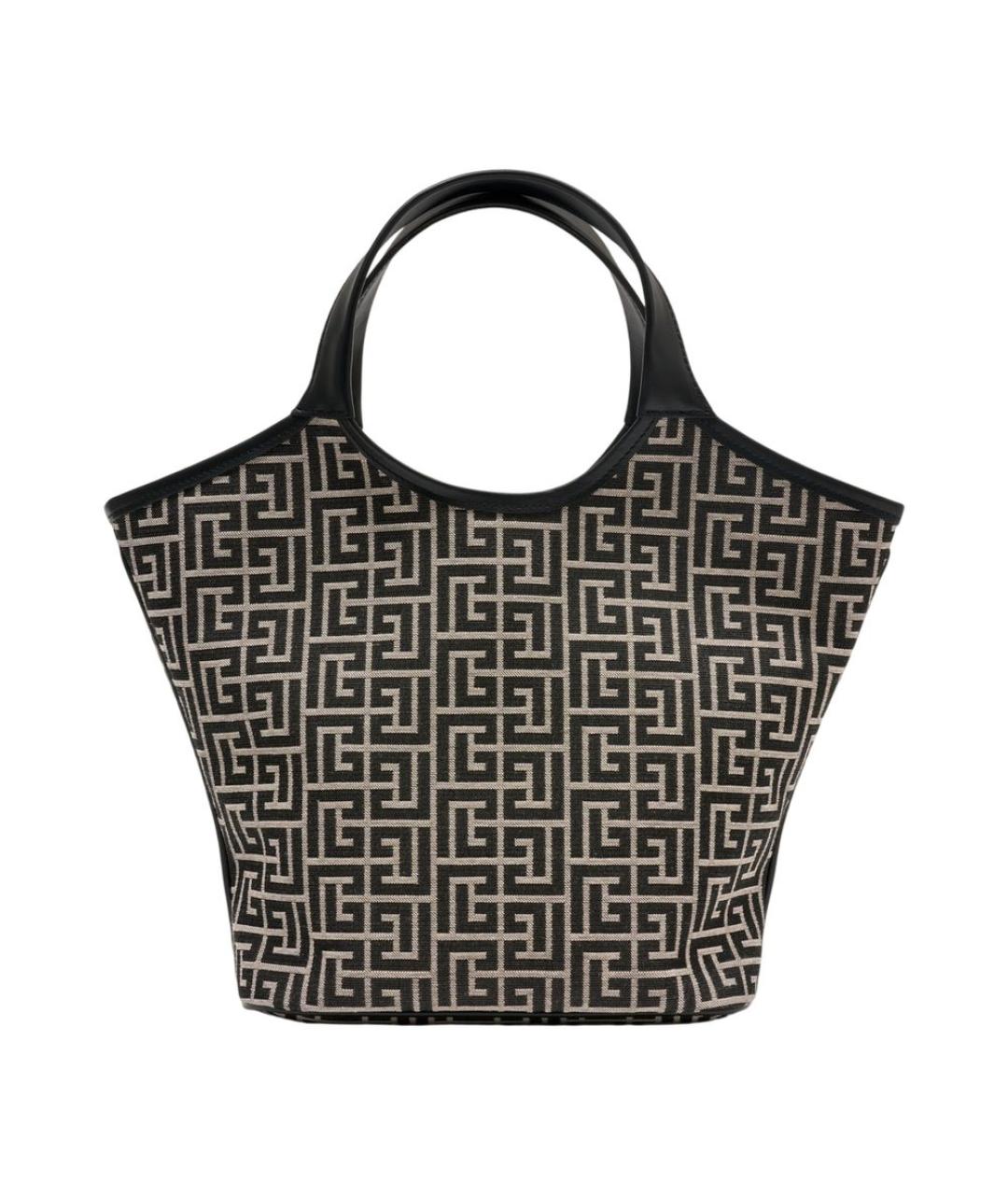 BALMAIN Черная кожаная сумка тоут, фото 1
