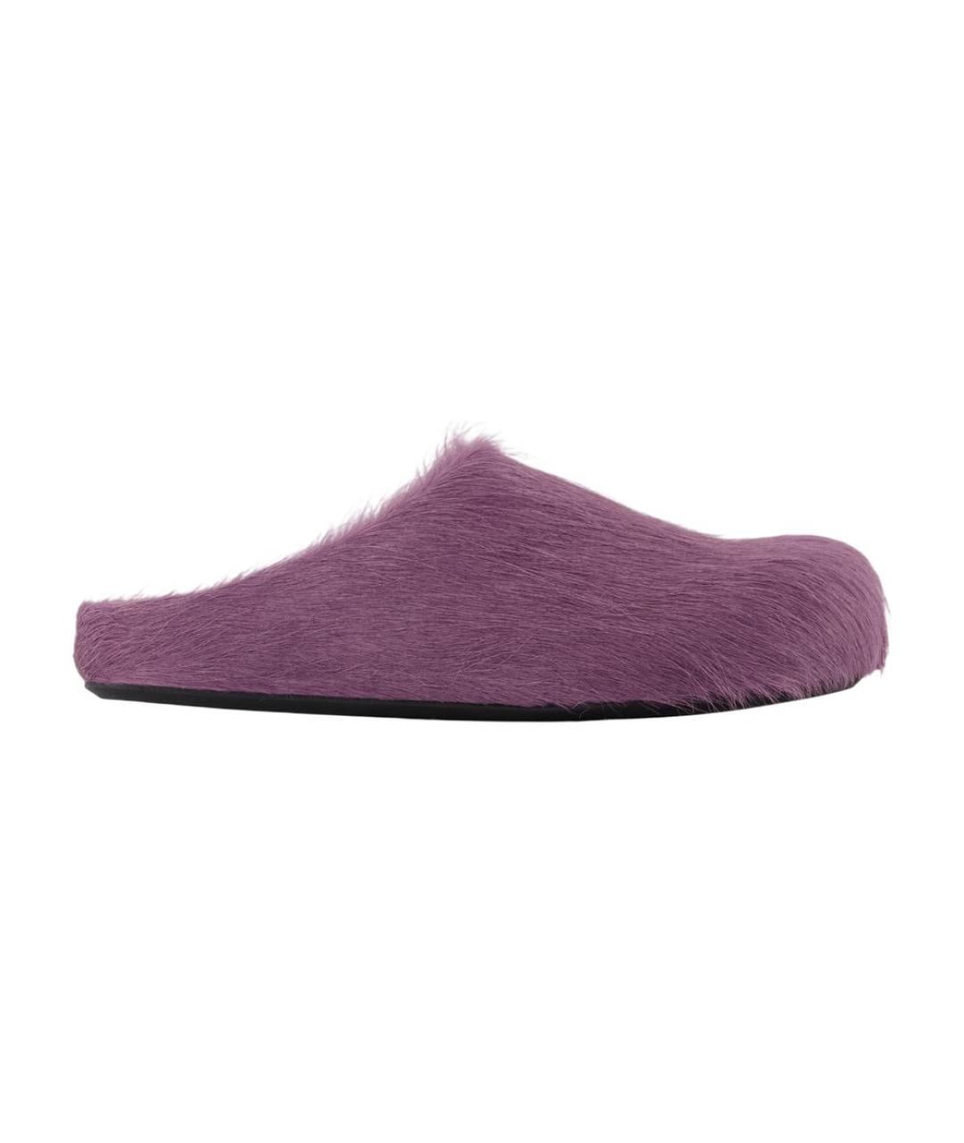 MARNI Фиолетовые кожаные мюли, фото 1