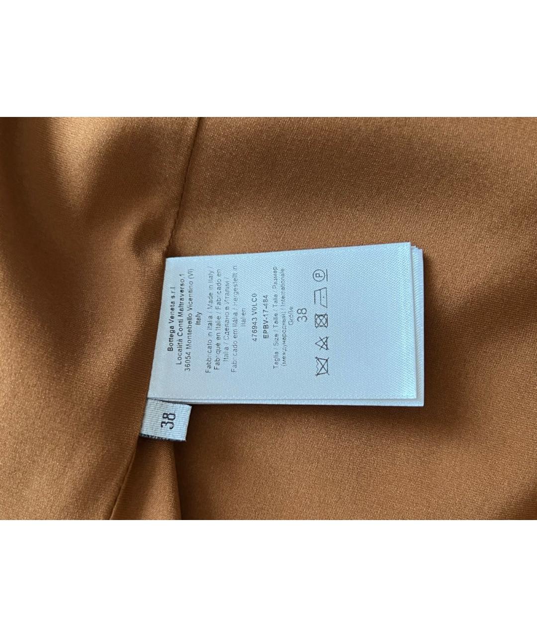 BOTTEGA VENETA Коричневая шерстяная юбка миди, фото 4