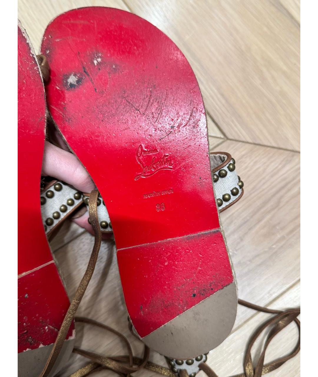 CHRISTIAN LOUBOUTIN Кожаные сандалии, фото 6