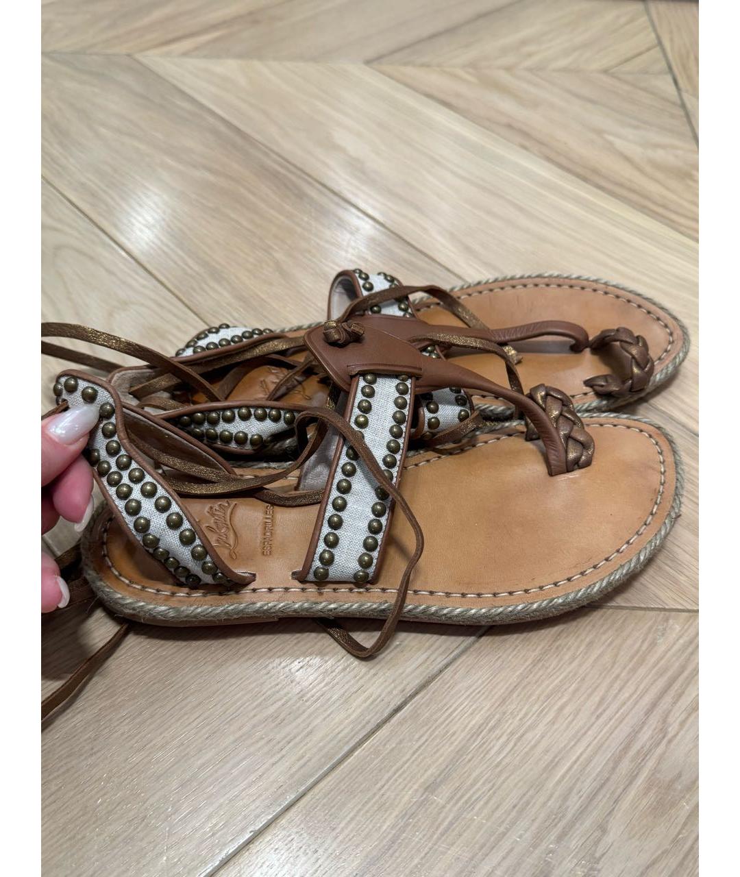CHRISTIAN LOUBOUTIN Кожаные сандалии, фото 7