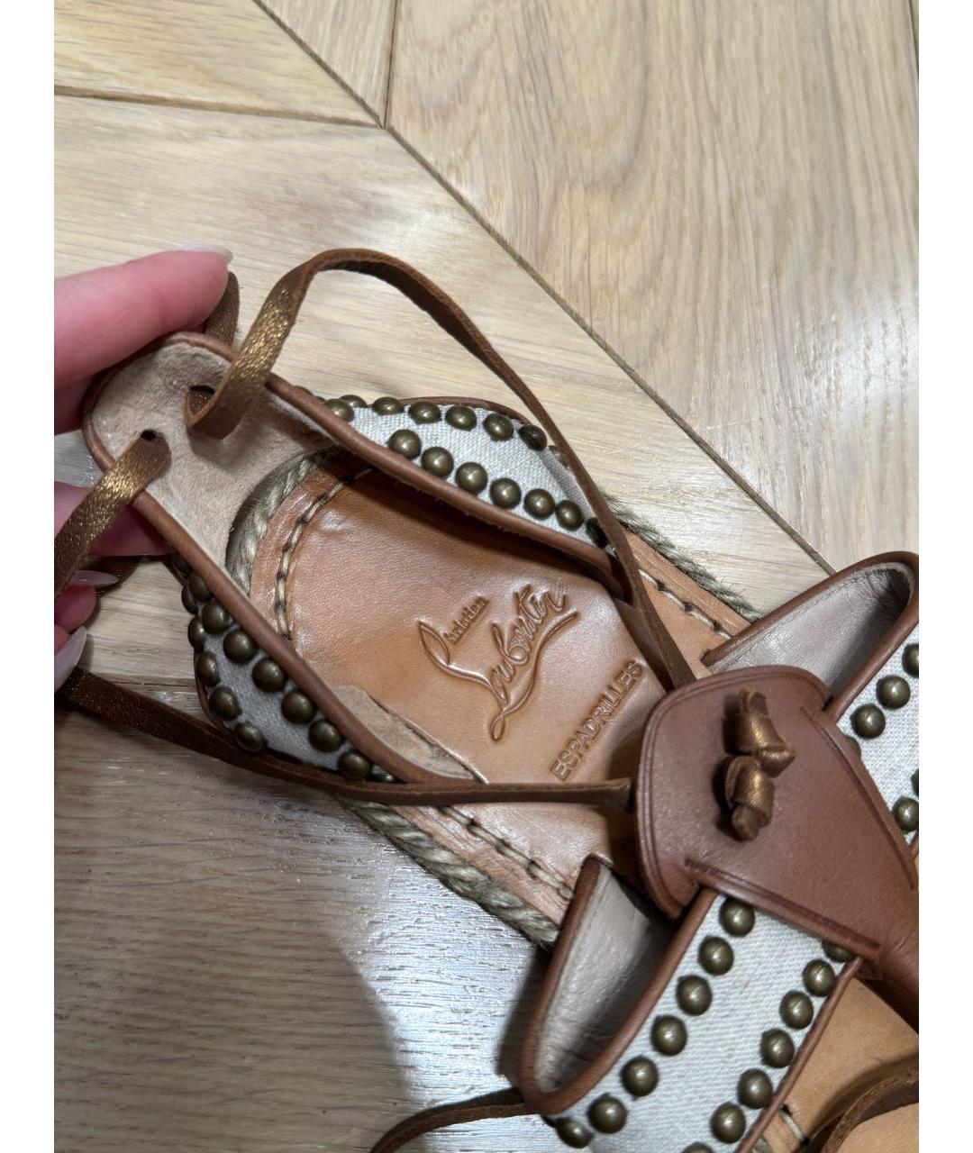 CHRISTIAN LOUBOUTIN Кожаные сандалии, фото 4