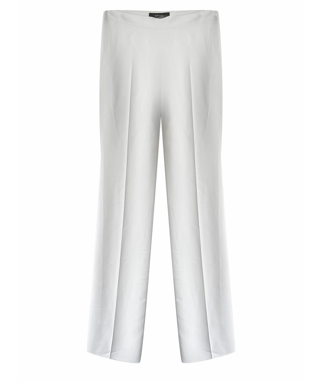 GUCCI Белые шелковые прямые брюки, фото 1