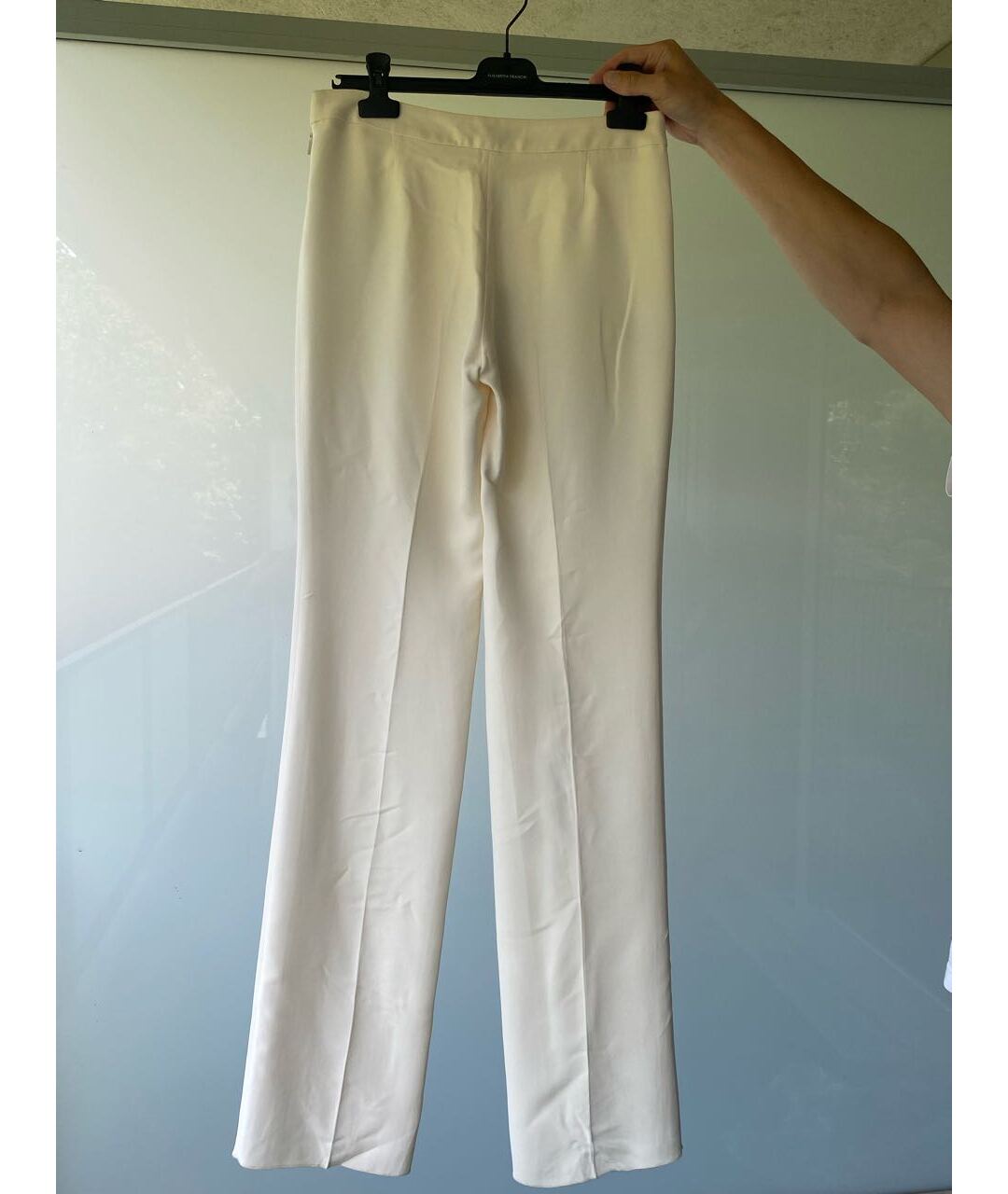 GUCCI Белые шелковые прямые брюки, фото 2