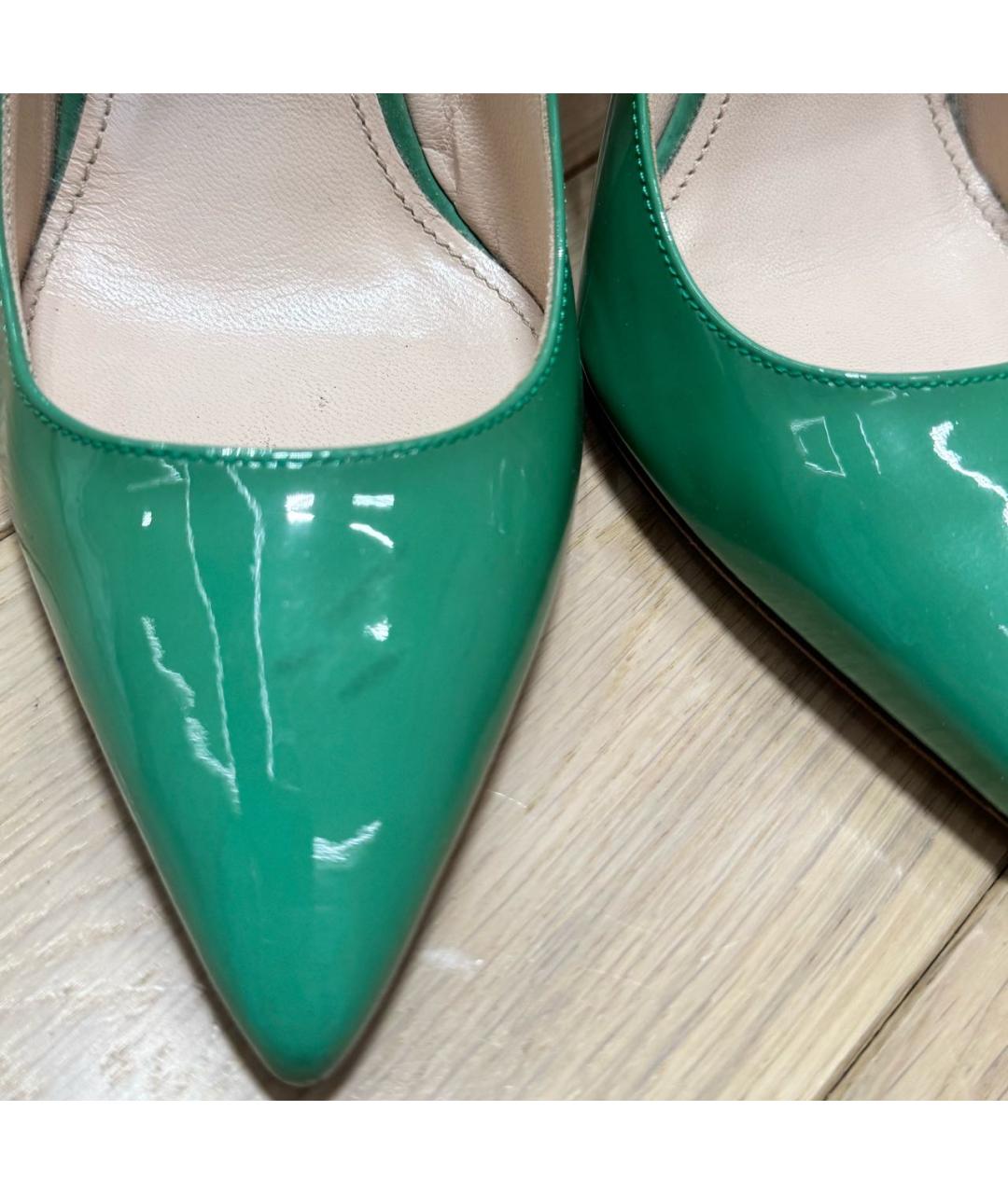 PRADA Бирюзовые туфли из лакированной кожи, фото 6