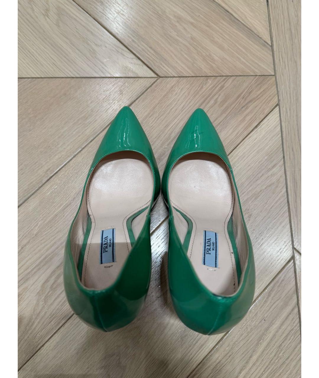 PRADA Бирюзовые туфли из лакированной кожи, фото 3