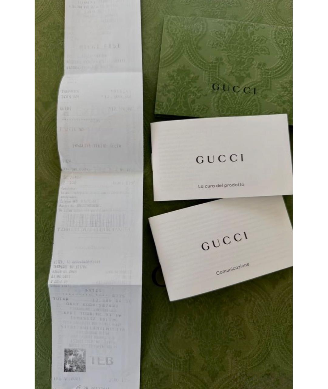 GUCCI Коричневые текстильные кеды, фото 5