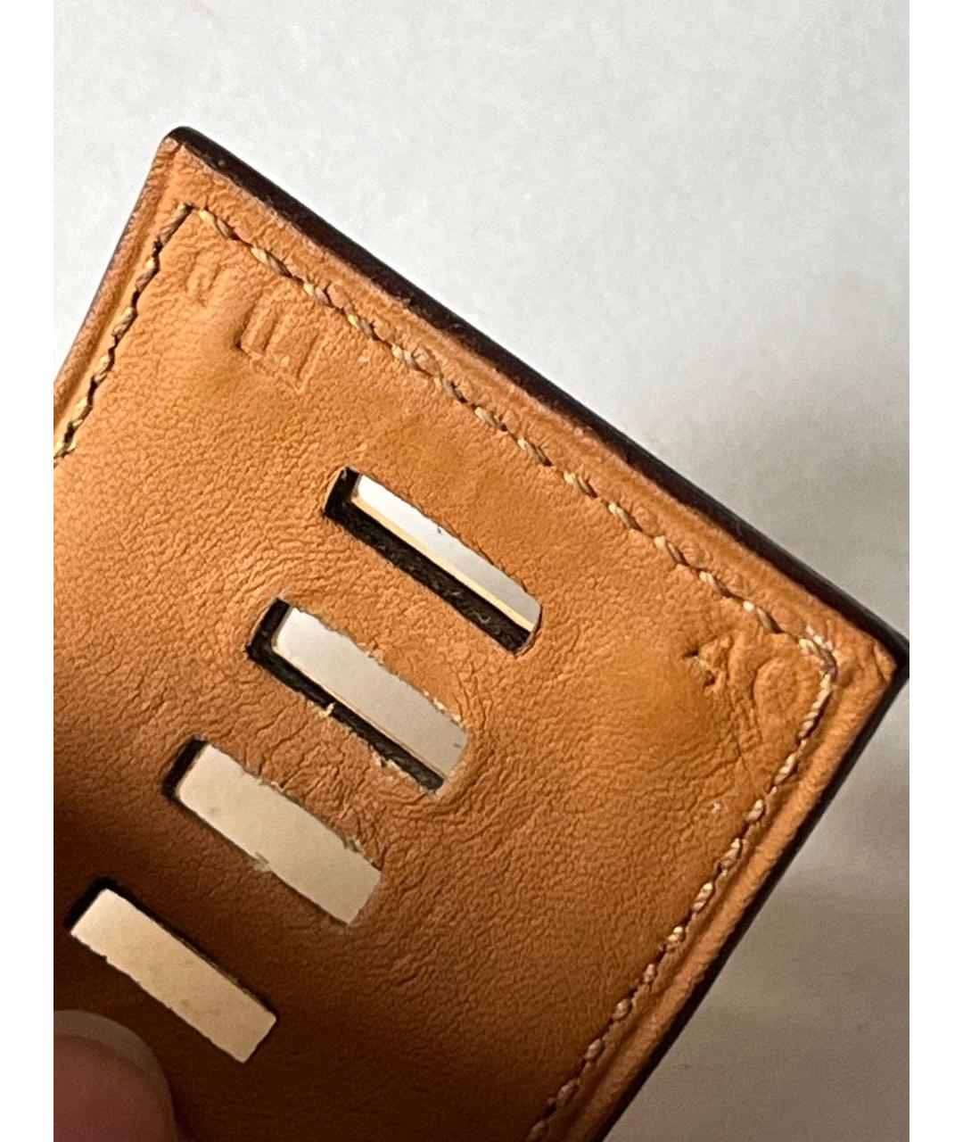 HERMES Коричневый браслет из экзотической кожи, фото 6