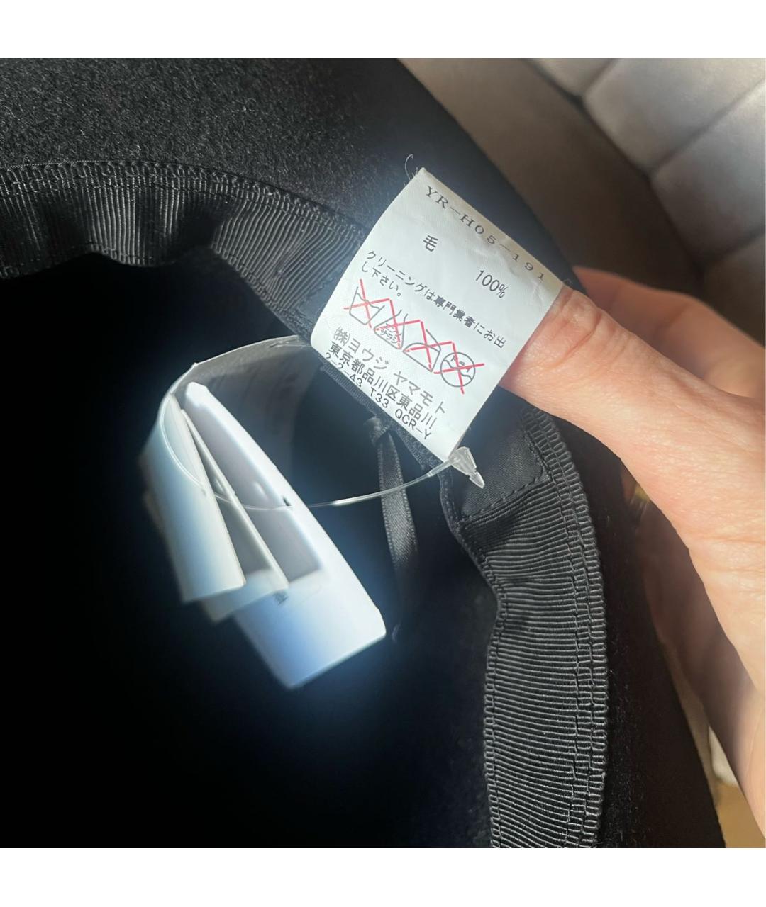 YOHJI YAMAMOTO Черная шерстяная шляпа, фото 7