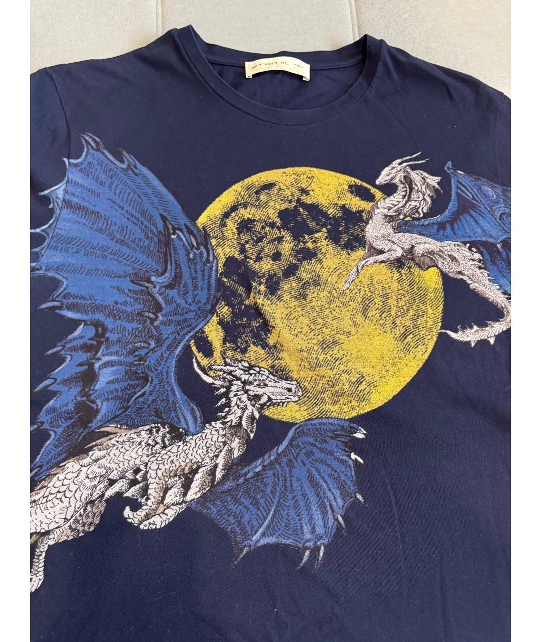 ETRO Синяя хлопковая футболка, фото 3