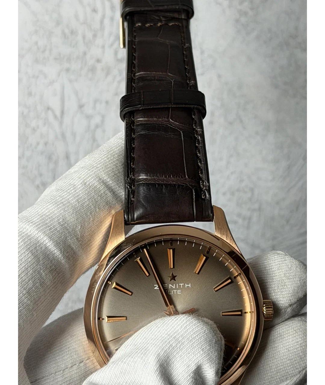 ZENITH Серые часы из розового золота, фото 5