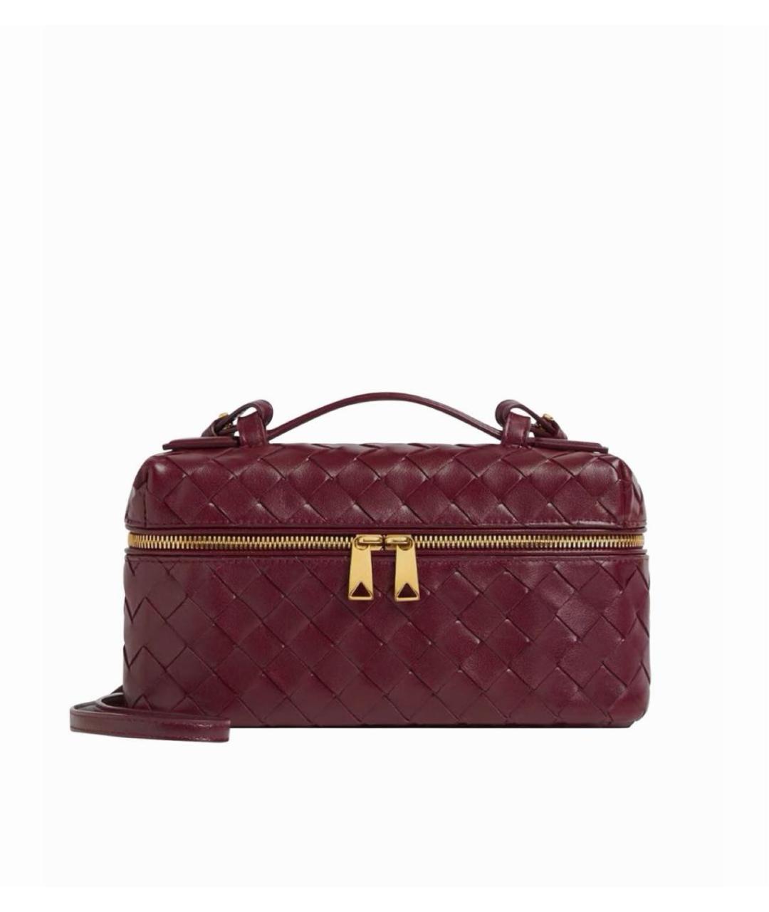 BOTTEGA VENETA Бордовая кожаная сумка через плечо, фото 9