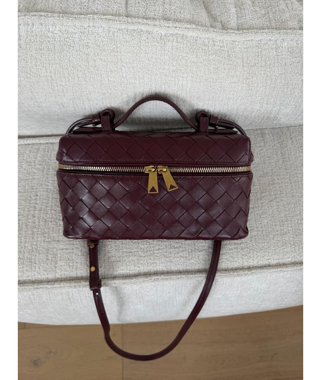 BOTTEGA VENETA Бордовая кожаная сумка через плечо, фото 7