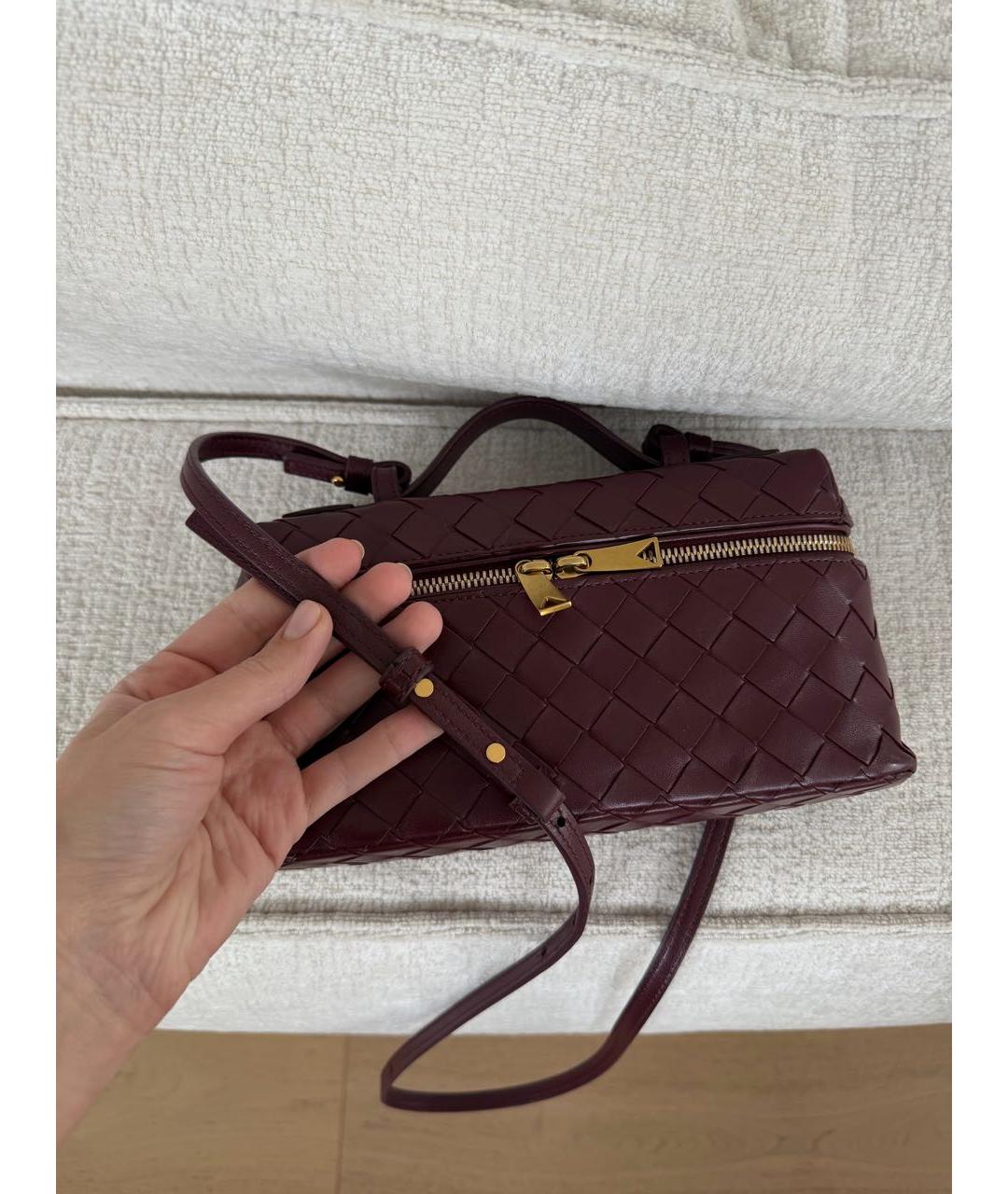 BOTTEGA VENETA Бордовая кожаная сумка через плечо, фото 5