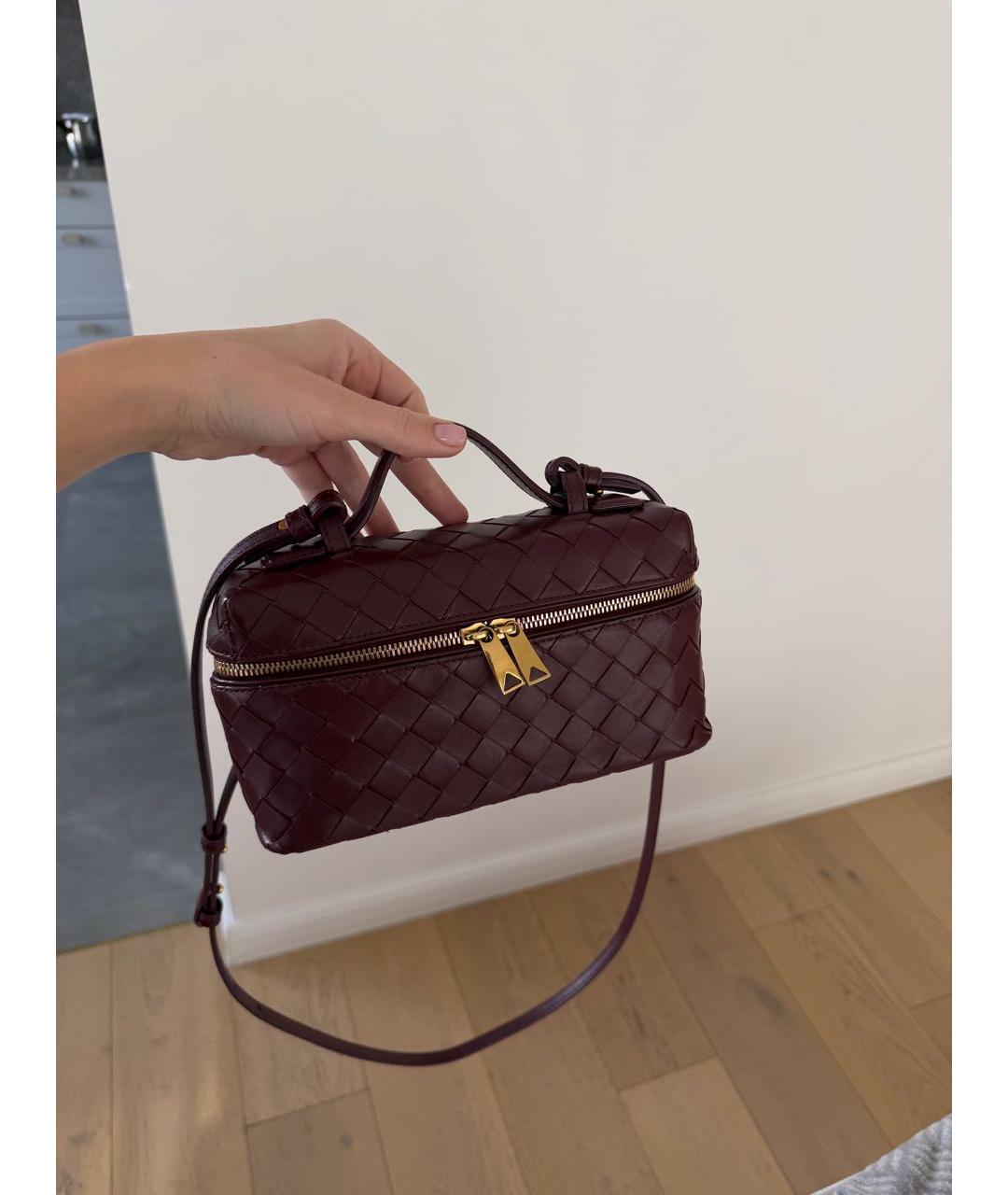 BOTTEGA VENETA Бордовая кожаная сумка через плечо, фото 2