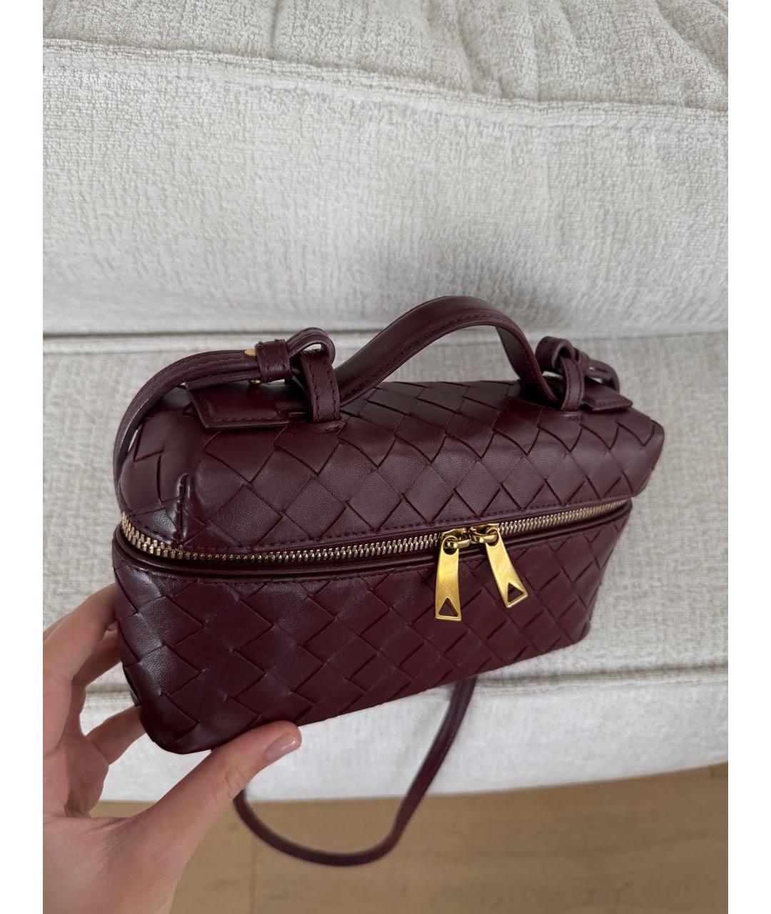 BOTTEGA VENETA Бордовая кожаная сумка через плечо, фото 3