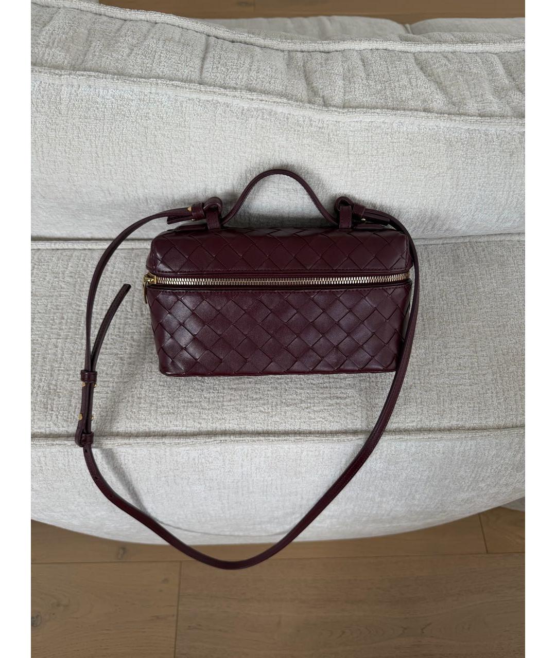 BOTTEGA VENETA Бордовая кожаная сумка через плечо, фото 6