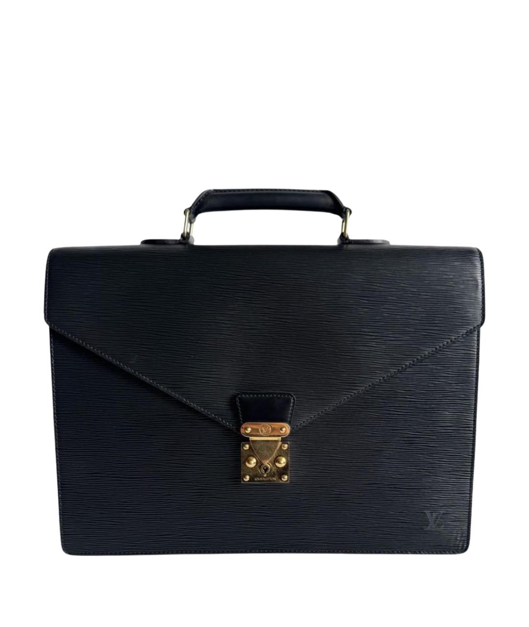 LOUIS VUITTON Черный кожаный портфель, фото 1