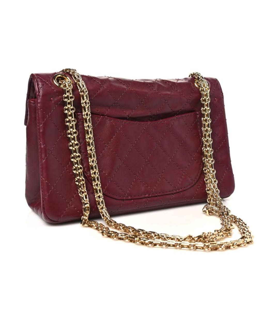 CHANEL Бордовая кожаная сумка через плечо, фото 2
