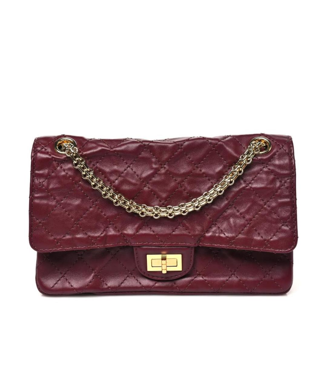 CHANEL Бордовая кожаная сумка через плечо, фото 1