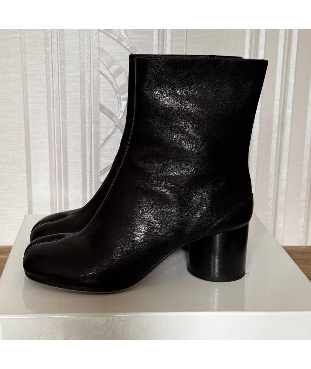 MAISON MARGIELA Черные кожаные ботильоны, фото 8