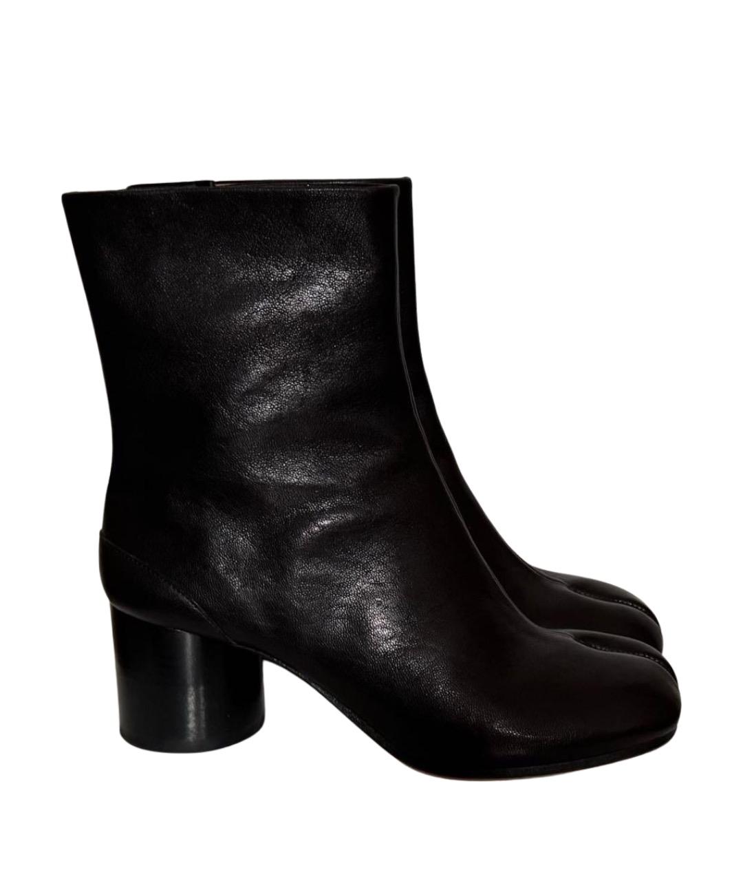 MAISON MARGIELA Черные кожаные ботильоны, фото 1