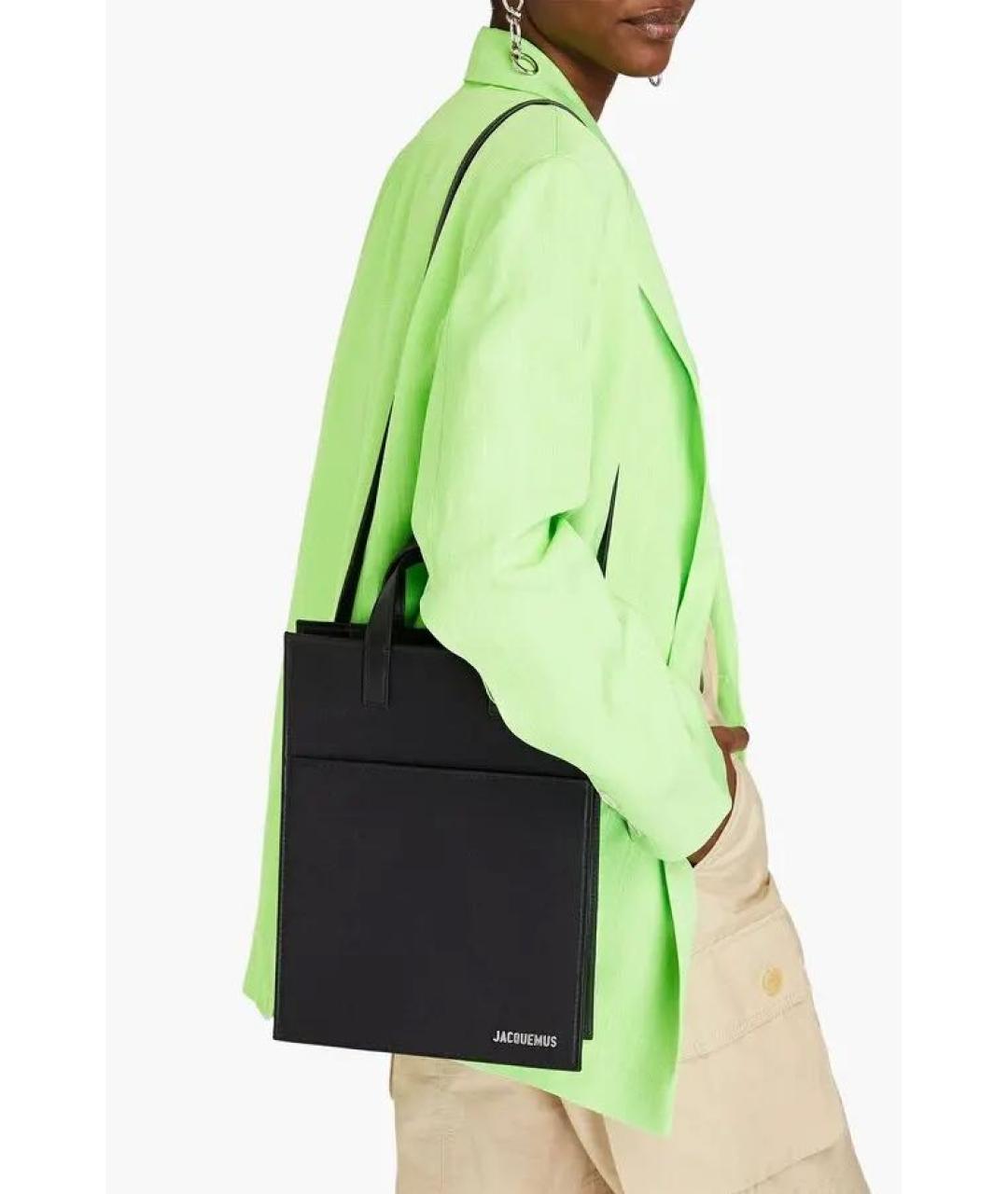 JACQUEMUS Черная тканевая сумка через плечо, фото 8