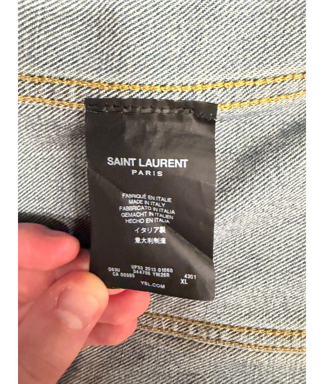 SAINT LAURENT Голубая деним куртка, фото 4