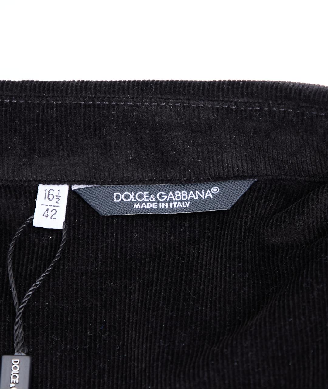 DOLCE&GABBANA Черная хлопковая кэжуал рубашка, фото 5