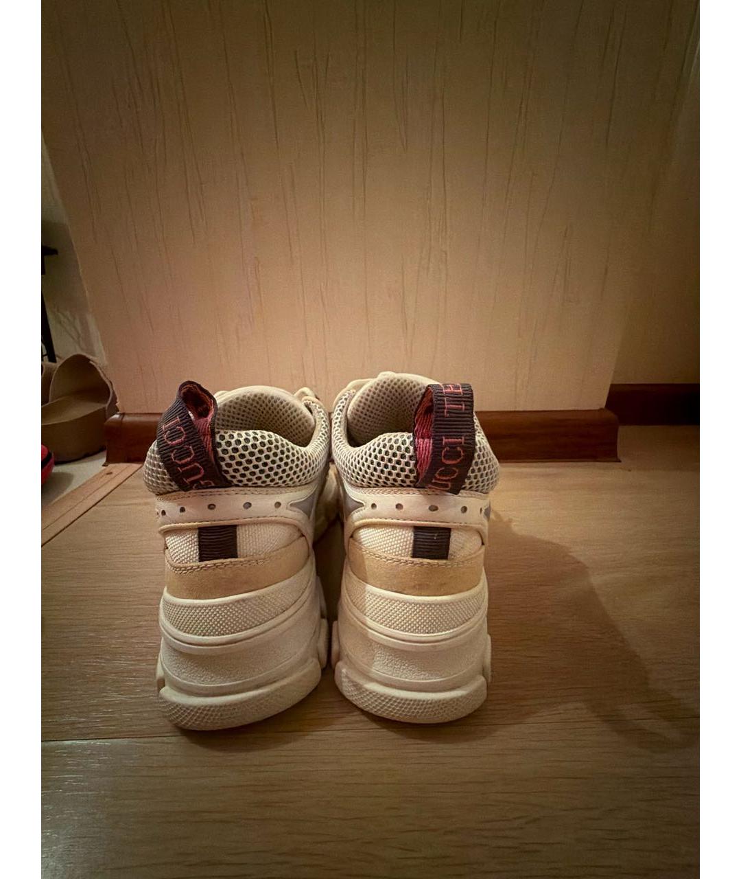 GUCCI Бежевые текстильные кроссовки, фото 4