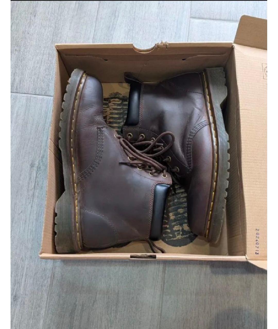 DR. MARTENS Коричневые кожаные низкие ботинки, фото 5