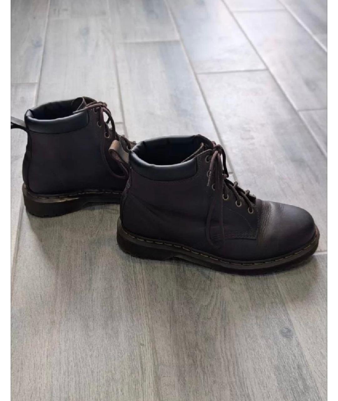 DR. MARTENS Коричневые кожаные низкие ботинки, фото 4