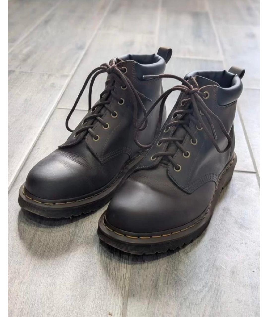 DR. MARTENS Коричневые кожаные низкие ботинки, фото 3