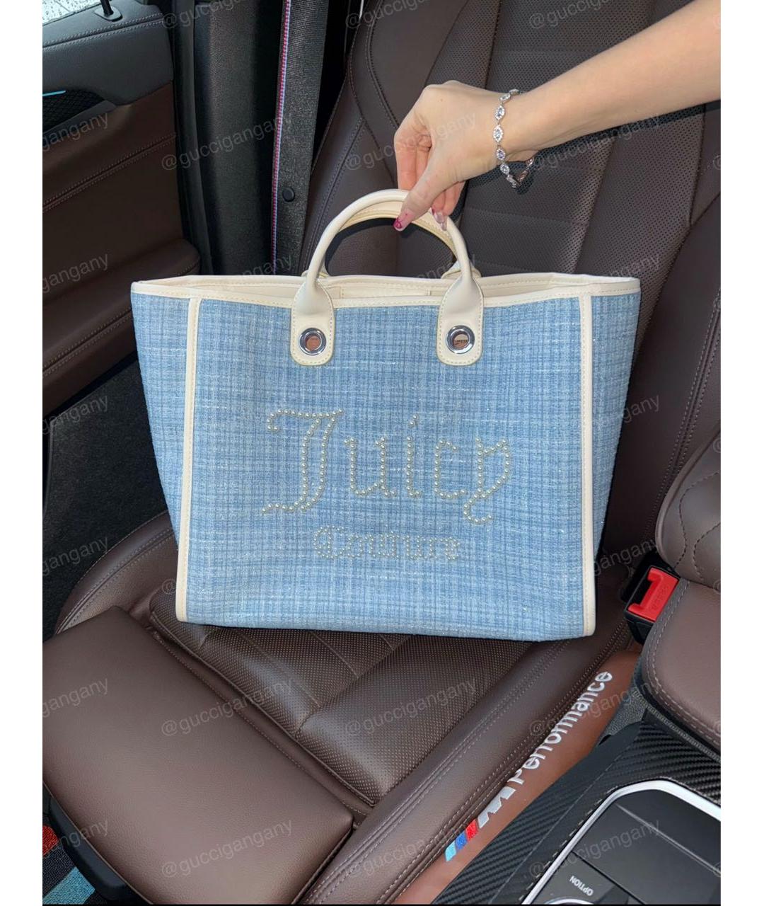 JUICY COUTURE Голубая сумка тоут, фото 2
