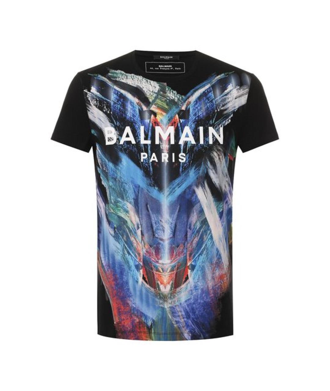 BALMAIN Черная хлопковая футболка, фото 5