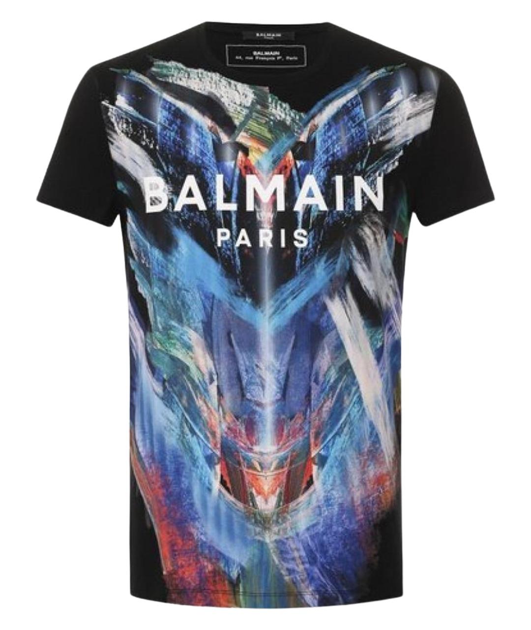 BALMAIN Черная хлопковая футболка, фото 1