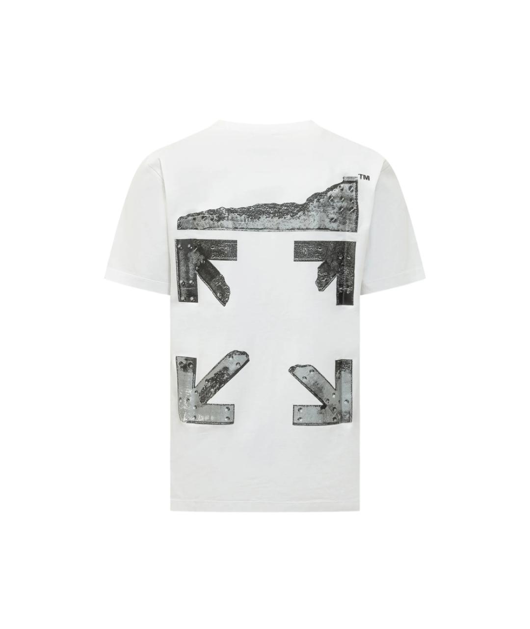 OFF-WHITE Белая хлопковая футболка, фото 2