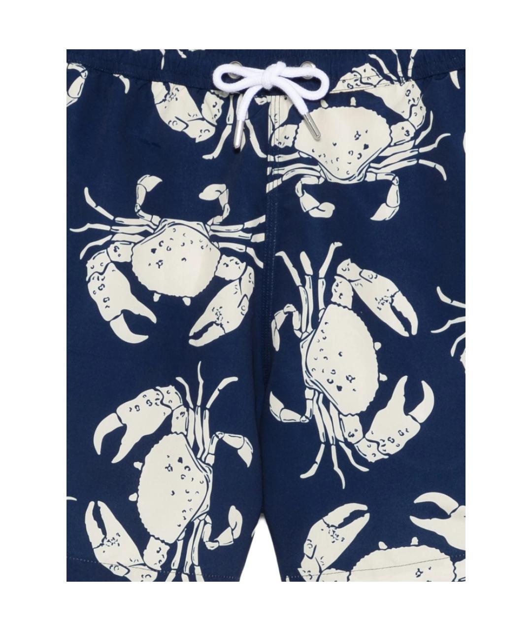MAISON LABICHE Синие полиэстеровые шорты, фото 2