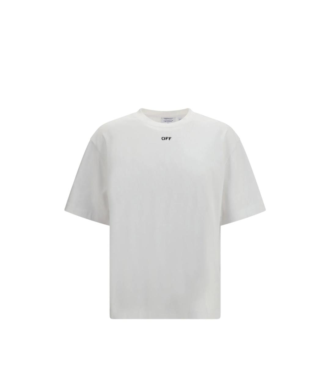 OFF-WHITE Белая хлопковая футболка, фото 1