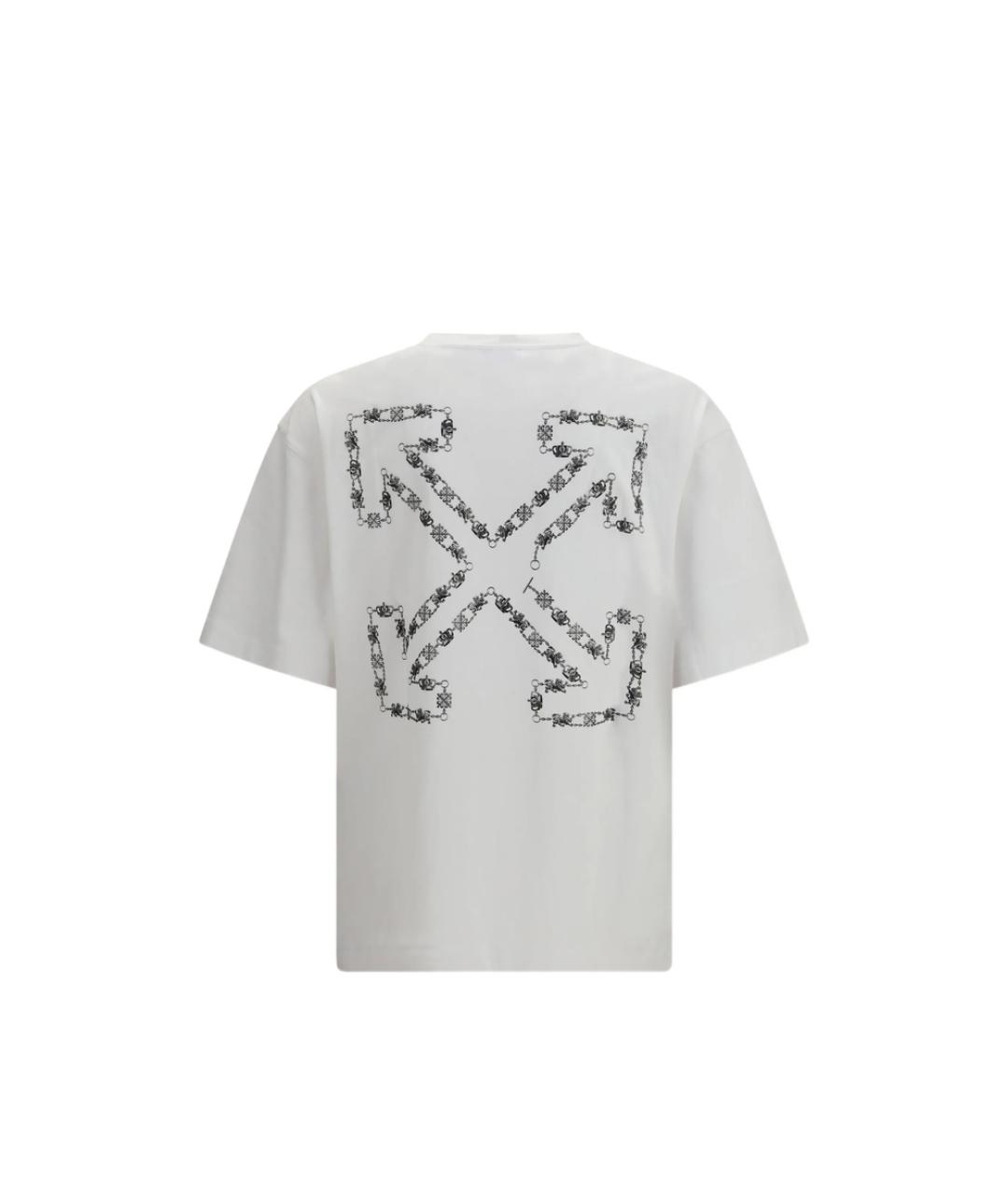 OFF-WHITE Белая хлопковая футболка, фото 2