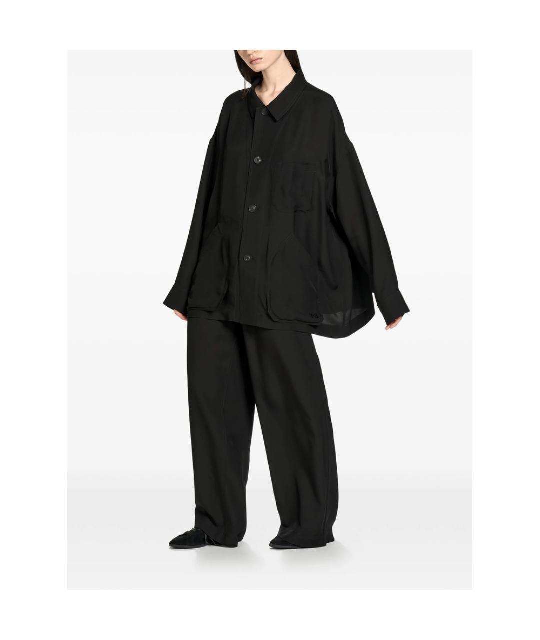 Y-3 Черная вискозная рубашка, фото 6