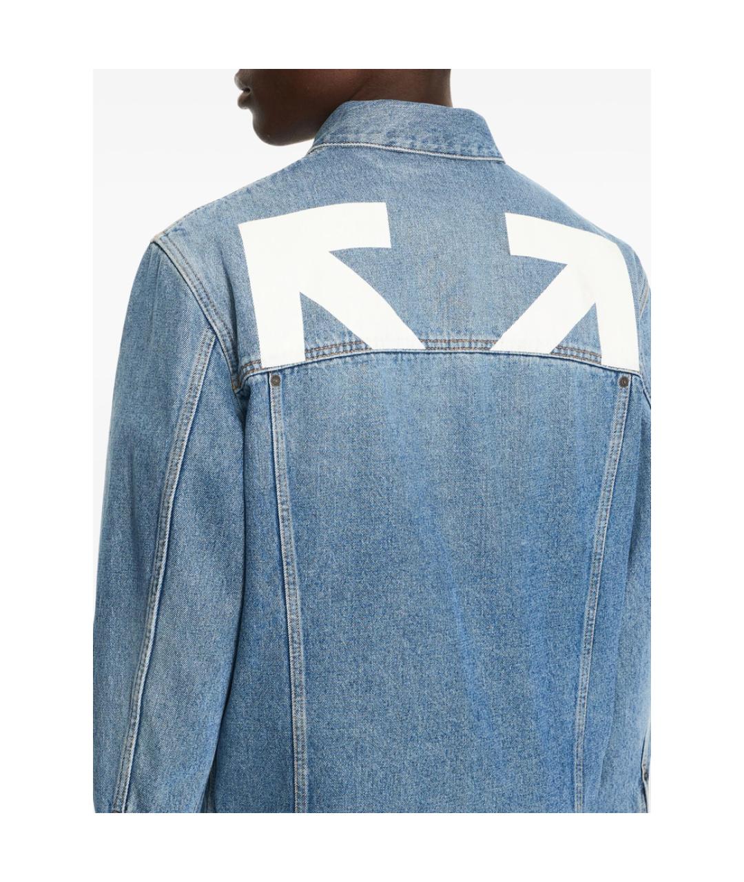 OFF-WHITE Голубая хлопковая куртка, фото 3