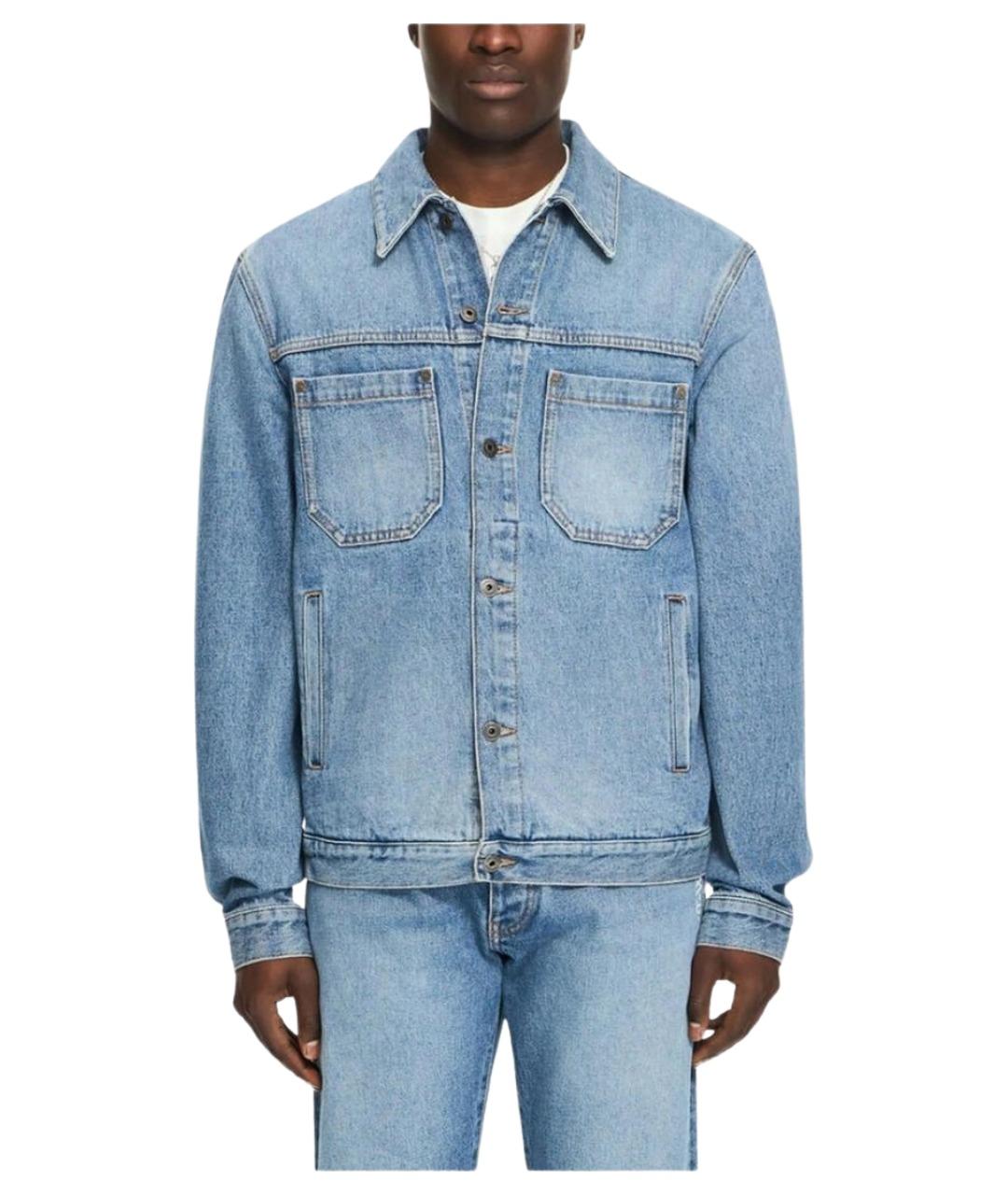 OFF-WHITE Голубая хлопковая куртка, фото 1