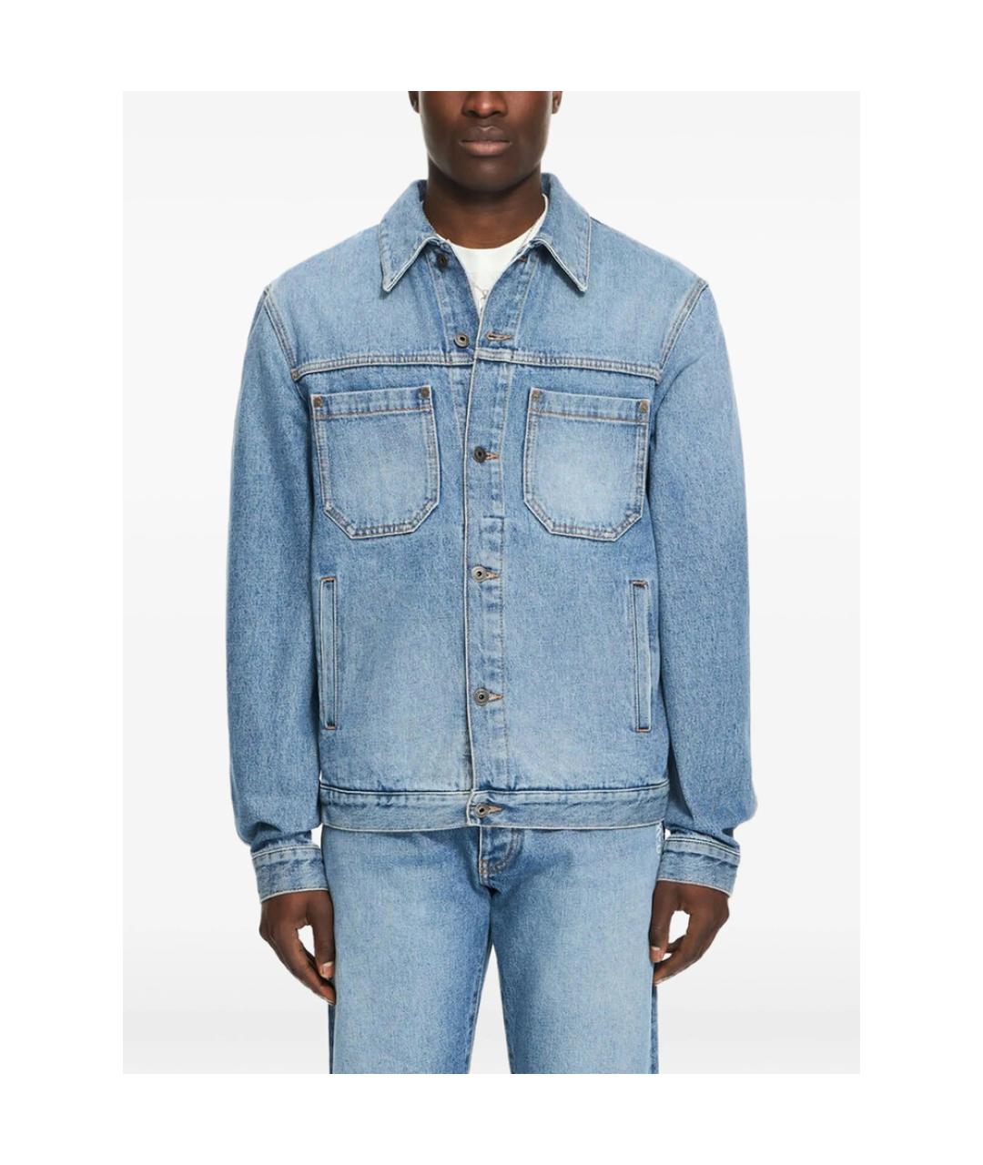 OFF-WHITE Голубая хлопковая куртка, фото 5
