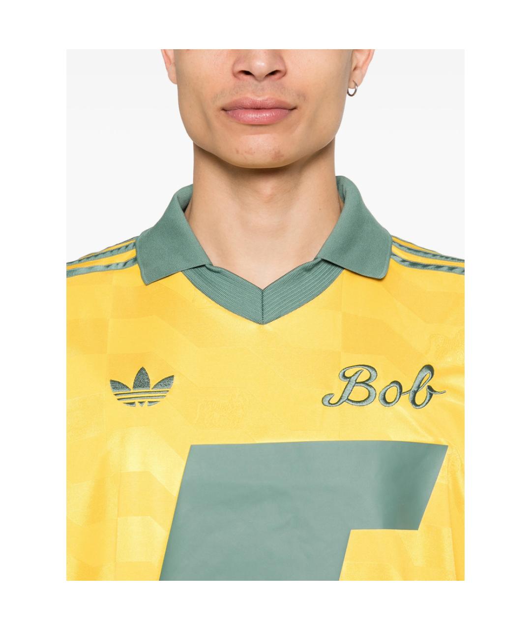 ADIDAS Желтая синтетическая футболка, фото 2