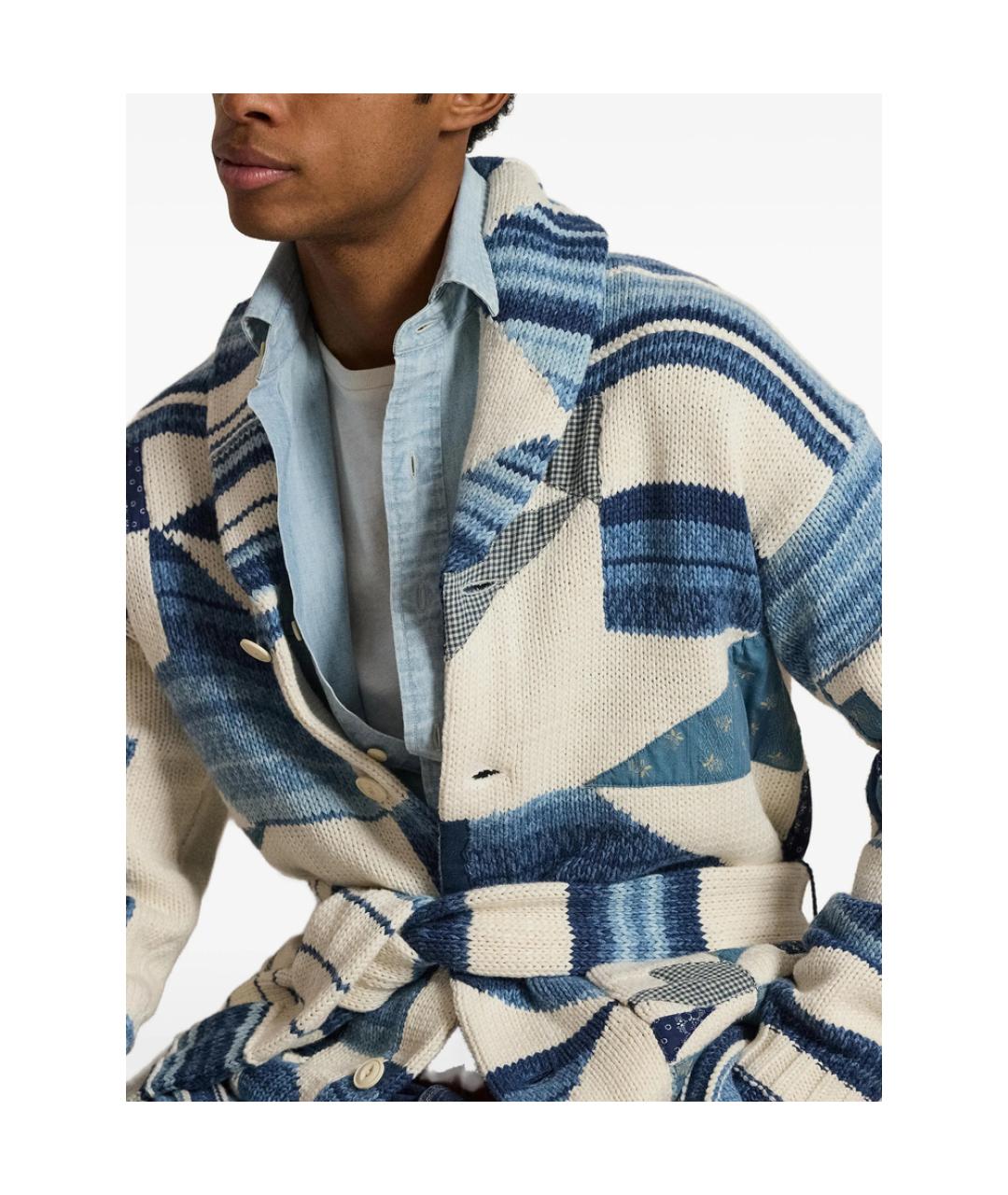 RALPH LAUREN Синий хлопковый кардиган, фото 4