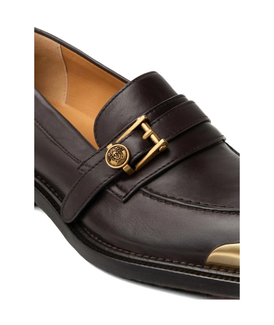 VERSACE Коричневые кожаные лоферы, фото 4