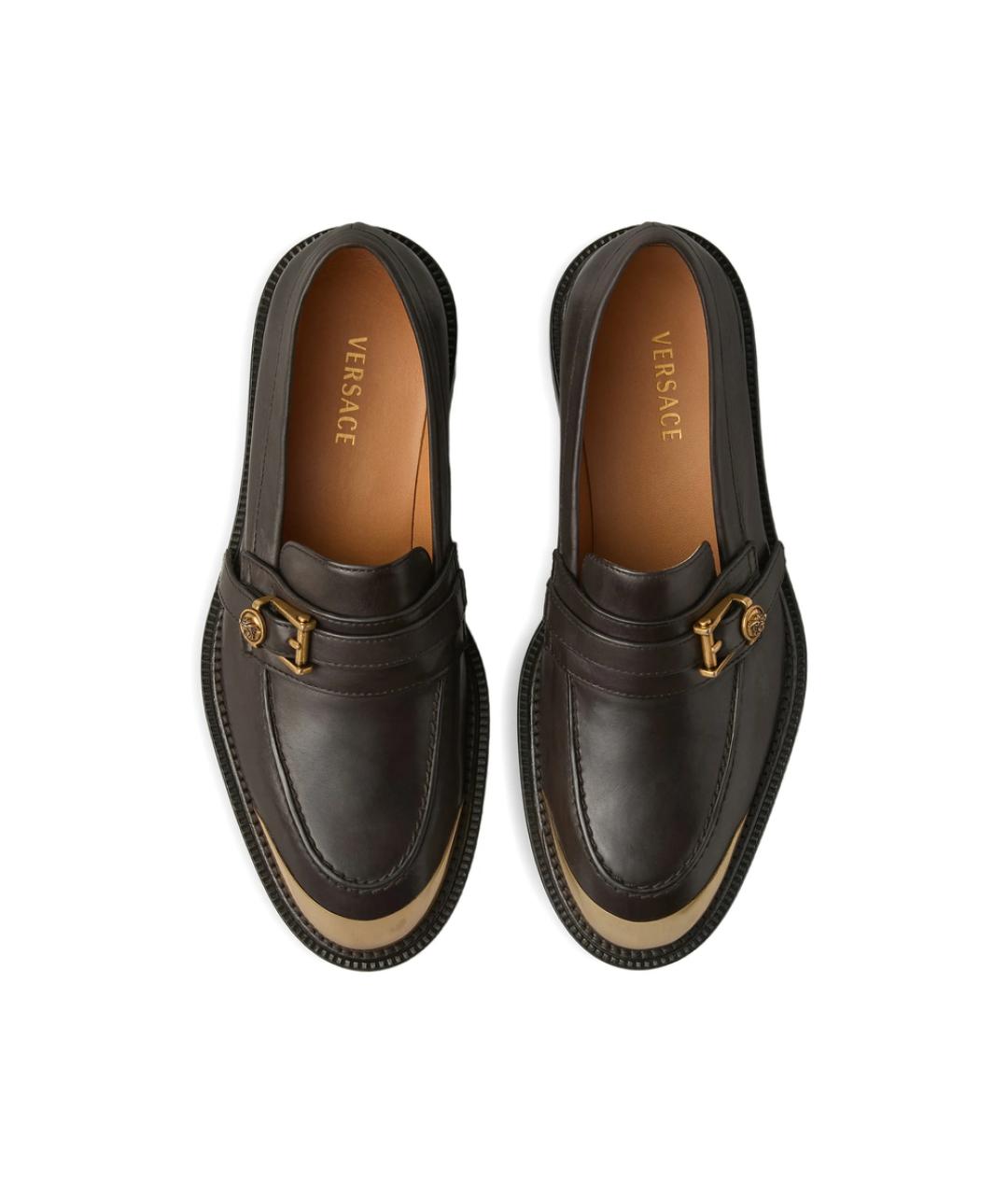 VERSACE Коричневые кожаные лоферы, фото 3